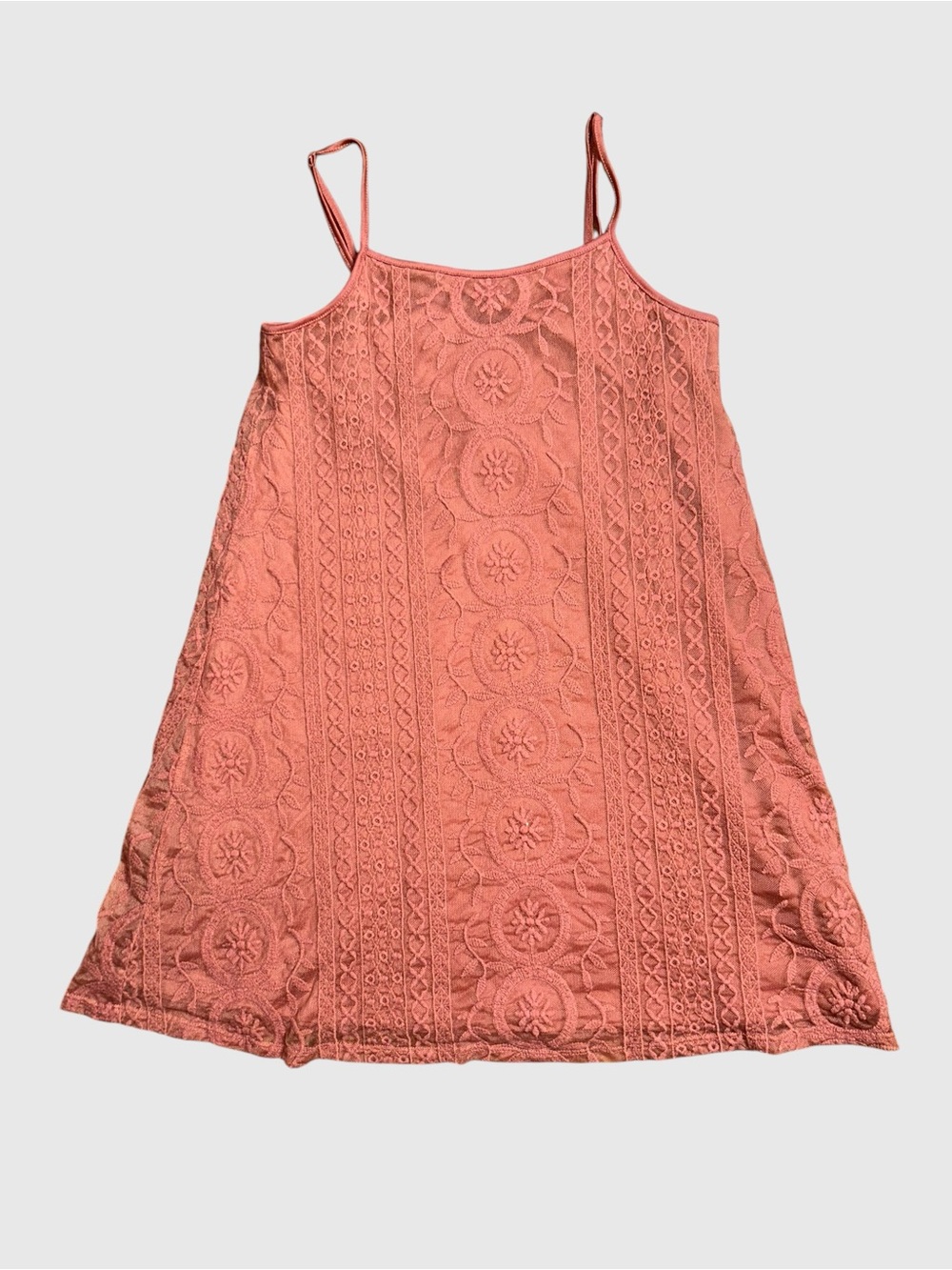 Garage Coral Lace Spaghetti-Strap Dress